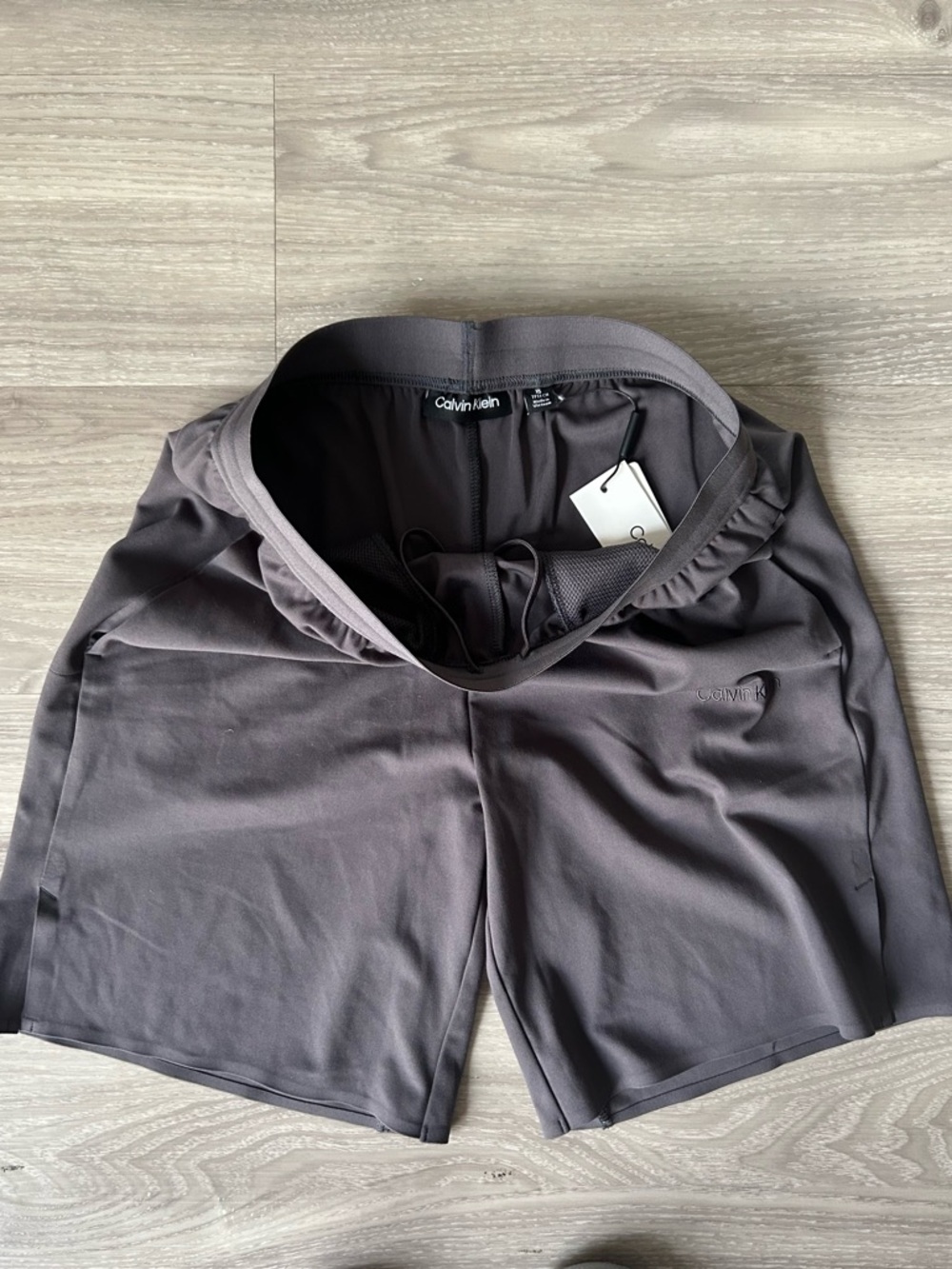 Calvin Klein | Soft Stretch Sport Knit Workout Shorts in Charcoal Grey (X-Small) - Picture 3 of 13